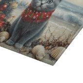 Russisch Blauwe Kat Kerst Strand Snijplank (Hoek)
