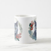 Russisch Blauwe Kat Kerstkrans Feestelijke Kitten Koffiemok (Center)