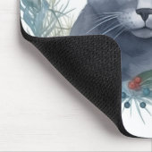 Russisch Blauwe Kat Kerstkrans Feestelijke Kitten Muismat (Hoek)