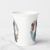 Russisch Blauwe Kat Kerstkrans Feestelijke Kitten Papieren Bekers (Rechts)