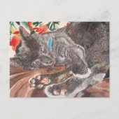 Russisch Blauwe Kat Korthair, grijs Engels Briefkaart (Voorkant)