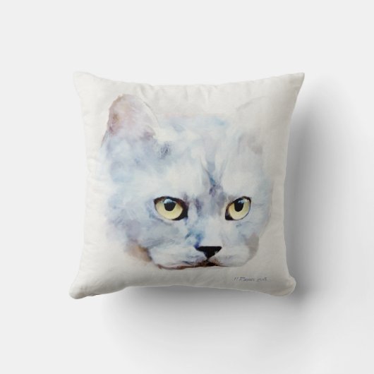 Russisch Blauwe Kat Kussen (Achterkant)