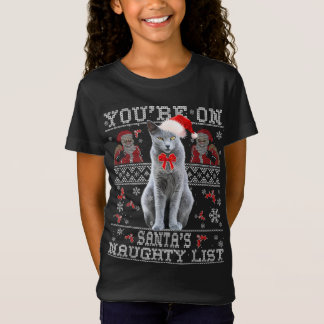 Russisch Blauwe Kat Lover Xmas Lelijke Sweater T-shirt