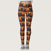 Russisch Blauwe Kat met Hart Rozen Valentijnsdag Leggings (Voorkant)