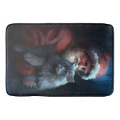 Russisch Blauwe Kat Sinterklaas Feestelijke Kerstm Badmat (Voorkant)