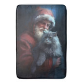 Russisch Blauwe Kat Sinterklaas Feestelijke Kerstm Badmat (Voorkant Verticaal)