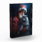 Russisch Blauwe Kat Sinterklaas Feestelijke Kerstm Fotoblokken (Links)