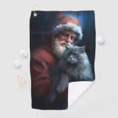 Russisch Blauwe Kat Sinterklaas Feestelijke Kerstm Golfhanddoek (Insitu)
