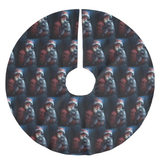 Russisch Blauwe Kat Sinterklaas Feestelijke Kerstm Kerstboom Rok (Voorkant)