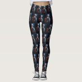 Russisch Blauwe Kat Sinterklaas Feestelijke Kerstm Leggings (Voorkant)