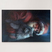 Russisch Blauwe Kat Sinterklaas Feestelijke Kerstm Legpuzzel (Horizontaal)