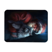 Russisch Blauwe Kat Sinterklaas Feestelijke Kerstm Magneet (Horizontaal)