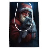 Russisch Blauwe Kat Sinterklaas Feestelijke Kerstm Medium Cadeauzakje (Voorkant)