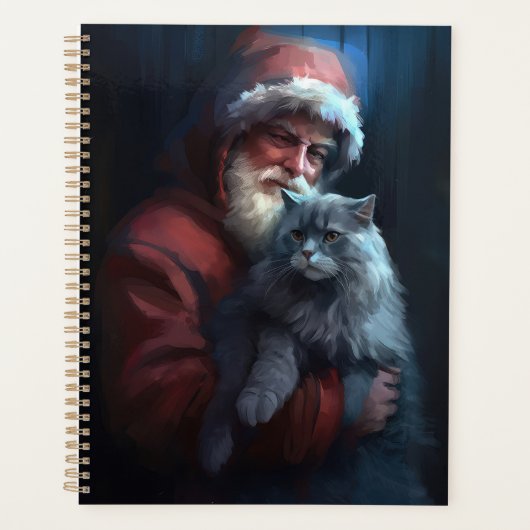 Russisch Blauwe Kat Sinterklaas Feestelijke Kerstm Planner (Voorkant)