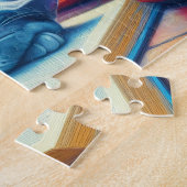 Russisch Blauwe Kat Slapen op een Boek Schilderij Legpuzzel (Zijkant)