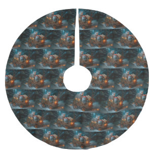 Russisch Blauwe Kat Sneeuwrijke slee Kerst Decorat Kerstboom Rok