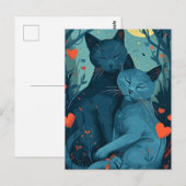 Russisch Blauwe kat Valentijnsdag Briefkaart (Voorkant / Achterkant)