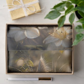 Russisch Blauwe Kat Witte Bloemen Decoupage Tissuepapier (Geschenk)