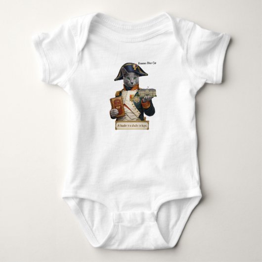 Russisch Blauwe Napoleon Bonaparte Kat Romper (Voorkant)