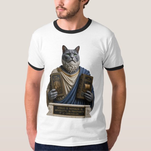 Russisch Blauwe Postduivin Kat T-shirt (Voorkant)