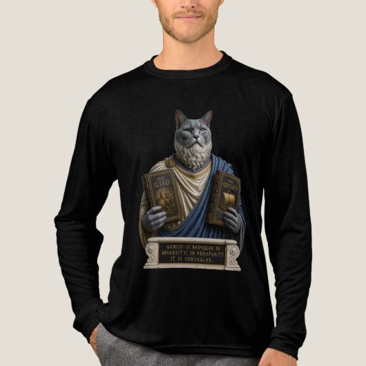 Russisch Blauwe Postduivin Kat Tri-Blend Shirt (Voorkant volledig)