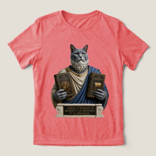Russisch Blauwe Postduivin Kat Tri-Blend Shirt (Design voorkant)