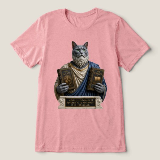 Russisch Blauwe Postduivin Kat Tri-Blend Shirt (Design voorkant)
