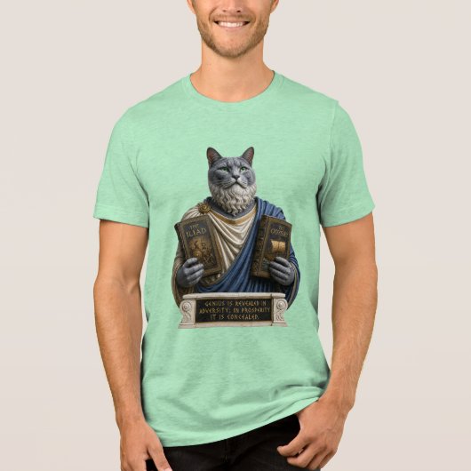 Russisch Blauwe Postduivin Kat Tri-Blend Shirt (Voorkant)