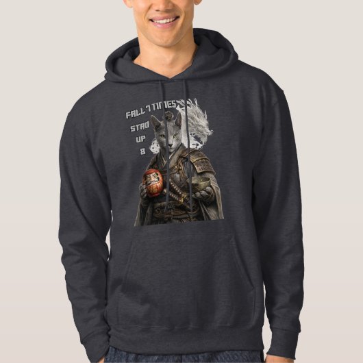 Russisch Blauwe Samurai Kat Hoodie (Voorkant)