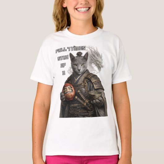 Russisch Blauwe Samurai Kat T-shirt (Voorkant)