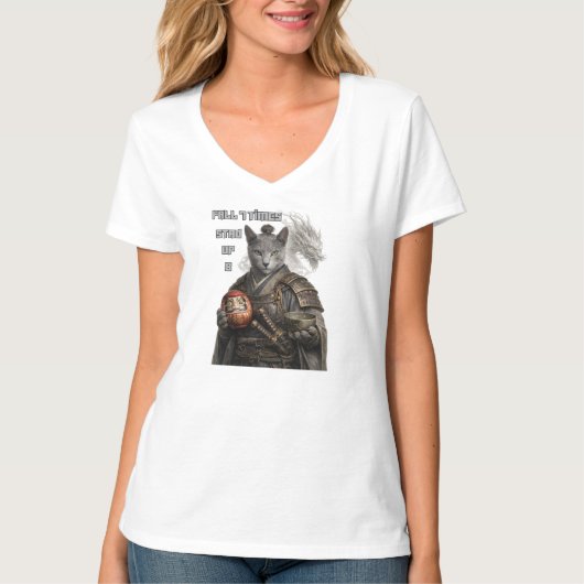 Russisch Blauwe Samurai Kat T-shirt (Voorkant)