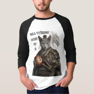 Russisch Blauwe Samurai Kat T-shirt