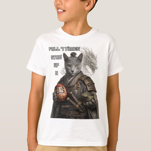 Russisch Blauwe Samurai Kat T-shirt (Voorkant)