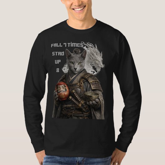 Russisch Blauwe Samurai Kat T-shirt (Voorkant)