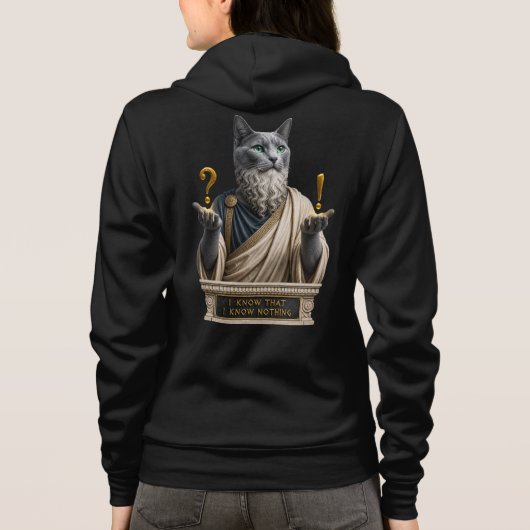 Russisch Blauwe Socrates Kat Hoodie (Achterkant)