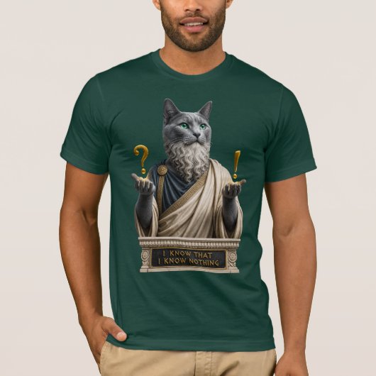 Russisch Blauwe Socrates Kat T-shirt (Voorkant)