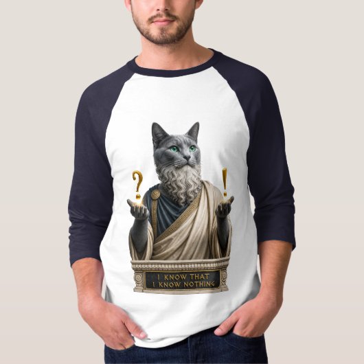 Russisch Blauwe Socrates Kat T-shirt (Voorkant)