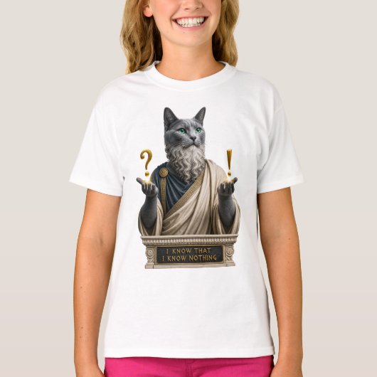 Russisch Blauwe Socrates Kat T-shirt (Voorkant)