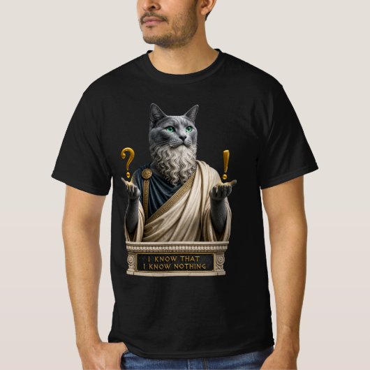 Russisch Blauwe Socrates Kat T-shirt (Voorkant)