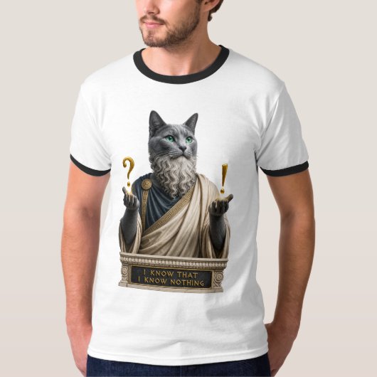 Russisch Blauwe Socrates Kat T-shirt (Voorkant)