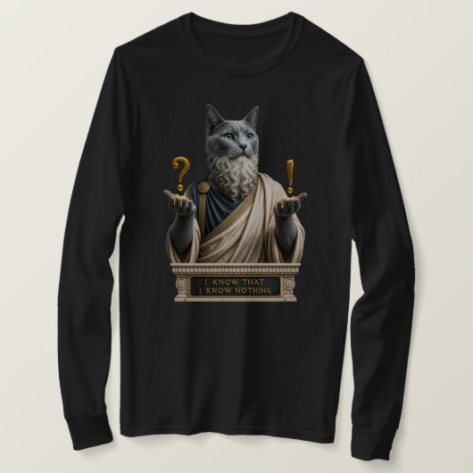 Russisch Blauwe Socrates Kat T-shirt (Design voorkant)