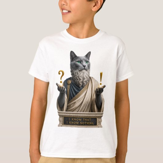 Russisch Blauwe Socrates Kat T-shirt (Voorkant)