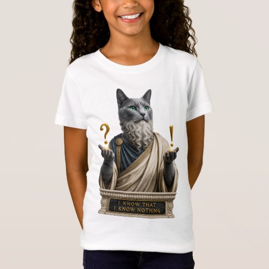 Russisch Blauwe Socrates Kat T-shirt (Voorkant)