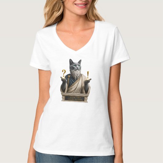 Russisch Blauwe Socrates Kat T-shirt (Voorkant)