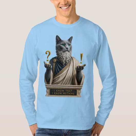Russisch Blauwe Socrates Kat T-shirt (Voorkant)