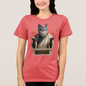 Russisch Blauwe Socrates Kat Tri-Blend Shirt (Voorkant)