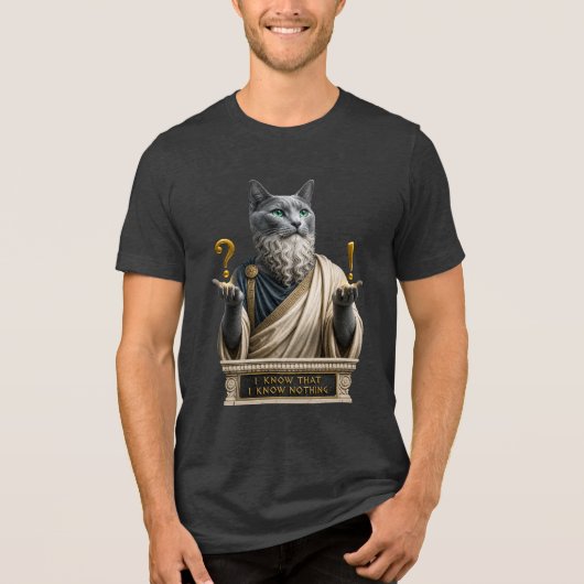 Russisch Blauwe Socrates Kat Tri-Blend Shirt (Voorkant)