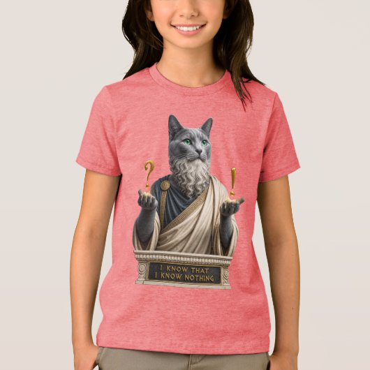 Russisch Blauwe Socrates Kat Tri-Blend Shirt (Voorkant)