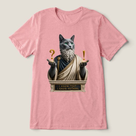 Russisch Blauwe Socrates Kat Tri-Blend Shirt (Design voorkant)