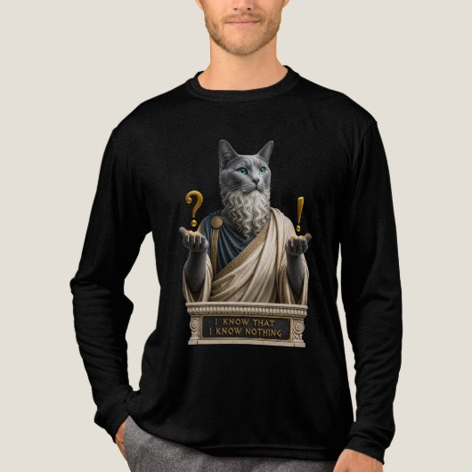 Russisch Blauwe Socrates Kat Tri-Blend Shirt (Voorkant volledig)